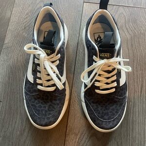 Vans  Leopard Print Black and White Sneakers